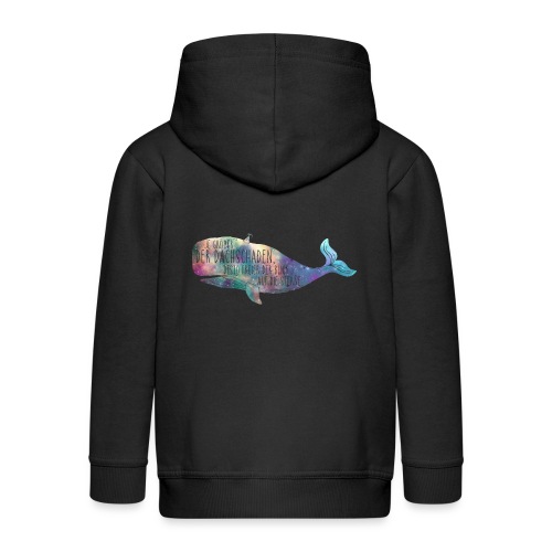 wszechświat wielorybów - Rozpinana bluza dziecięca z kapturem Premium