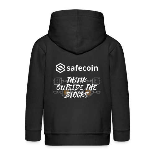 Safecoin Think Outside the Blocks (white) - Kids' Premium Hooded Jacket
