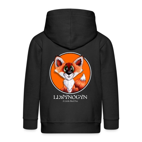llwynogyn - a little red fox (white) - Rozpinana bluza dziecięca z kapturem Premium