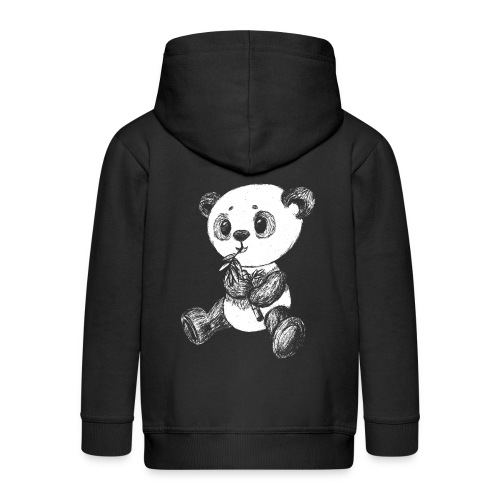 Panda ponosi białe scribblesirii - Rozpinana bluza dziecięca z kapturem Premium