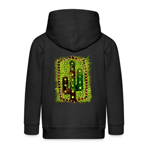 Cactus Leopard Frame - Kids' Premium Hooded Jacket