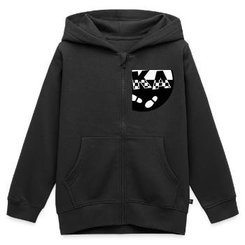 Logo SKA version 2 - Sweat Premium à capuche zippé enfant bio - noir - Devant - AI Model Kid Male (0cm)