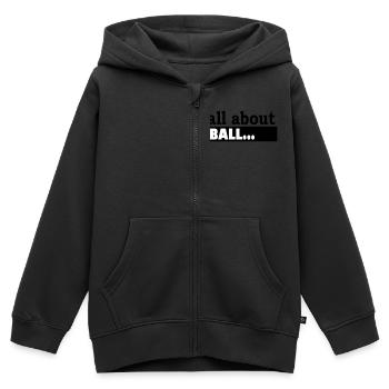 Its all about Football - Sweat Premium à capuche zippé enfant bio - noir - Devant - AI Model Kid Male (0cm)