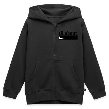 Son tout sur la musique - Sweat Premium à capuche zippé enfant bio - noir - Devant - AI Model Kid Male (0cm)