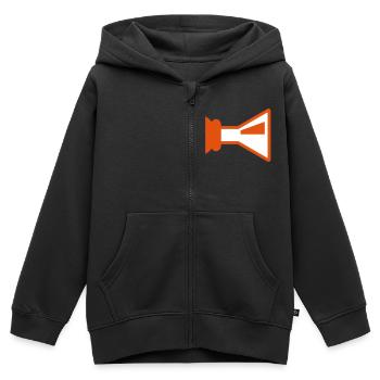 Horn - Kids Premium Organic Zip-up Hoodie - black - Front - AI Model Kid Male (0cm)