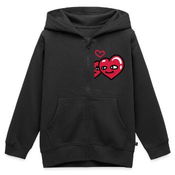 verliebte Herzen - Kinder Premium Organic Zip Hoodie - Schwarz - Vorne - AI Model Kid Male (0cm)