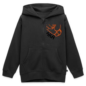 Shaka - Sweat Premium à capuche zippé enfant bio - noir - Devant - AI Model Kid Male (0cm)