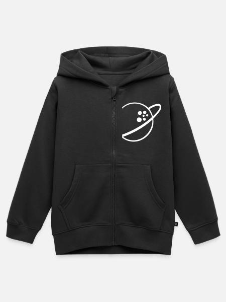 Saturn Planet - Kinder Premium Organic Zip Hoodie - Schwarz