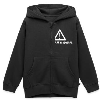 Débutants Attention - Sweat Premium à capuche zippé enfant bio - noir - Devant - AI Model Kid Male (0cm)