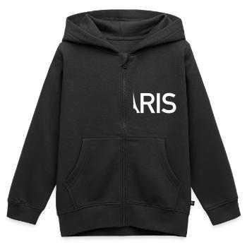 Paris - Kinder Premium Organic Zip Hoodie - Schwarz - Vorne - AI Model Kid Male (0cm)