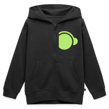 dj electro techno casque de tête électro-tête - Sweat Premium à capuche zippé enfant bio - noir - Devant - AI Model Kid Male (0cm)