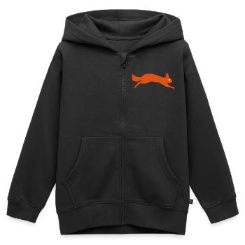 Eichhörnchen springt - Kinder Premium Organic Zip Hoodie - Schwarz - Vorne - AI Model Kid Male (0cm)