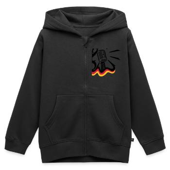 Ein Lied für Deutschland / clef 'n mic (3c) - Kinder Premium Organic Zip Hoodie - Schwarz - Vorne - AI Model Kid Male (0cm)