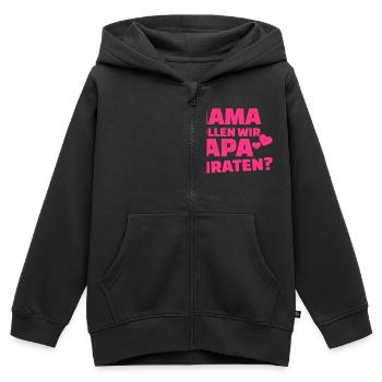 Heiratsantrag - Kinder Premium Organic Zip Hoodie - Schwarz - Vorne - AI Model Kid Male (0cm)