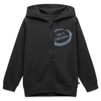 Original - Kinder Premium Organic Zip Hoodie - Schwarz - Vorne - AI Model Kid Male (0cm)