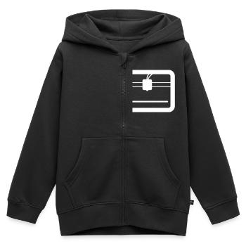 3D printer - Kids Premium Organic Zip-up Hoodie - black - Front - AI Model Kid Male (0cm)