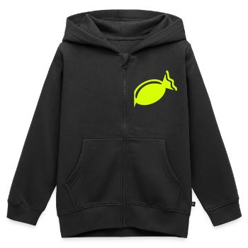 Candy - Kids Premium Organic Zip-up Hoodie - black - Front - AI Model Kid Male (0cm)