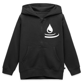 Tropfen - Kinder Premium Organic Zip Hoodie - Schwarz - Vorne - AI Model Kid Male (0cm)