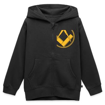franc-maçonnerie - Sweat Premium à capuche zippé enfant bio - noir - Devant - AI Model Kid Male (0cm)