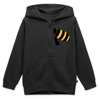 Biene - Kinder Premium Organic Zip Hoodie - Schwarz - Vorne - AI Model Kid Male (0cm)