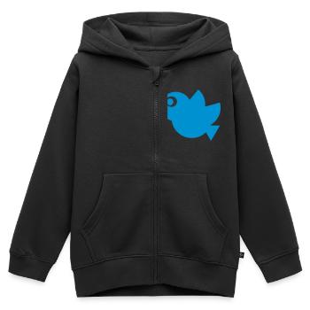 Vogel - Kids Premium Organic Zip-up Hoodie - black - Front - AI Model Kid Male (0cm)