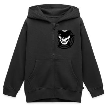 Schädel Billardkugel Schädel 8 - Kinder Premium Organic Zip Hoodie - Schwarz - Vorne - AI Model Kid Male (0cm)