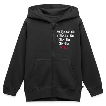 I love you (Formule de math) - Sweat Premium à capuche zippé enfant bio - noir - Devant - AI Model Kid Male (0cm)