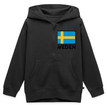 Nationalflagge von Schweden - Kinder Premium Organic Zip Hoodie - Schwarz - Vorne - AI Model Kid Male (0cm)