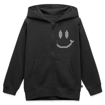 Smiley - Kinder Premium Organic Zip Hoodie - Schwarz - Vorne - AI Model Kid Male (0cm)