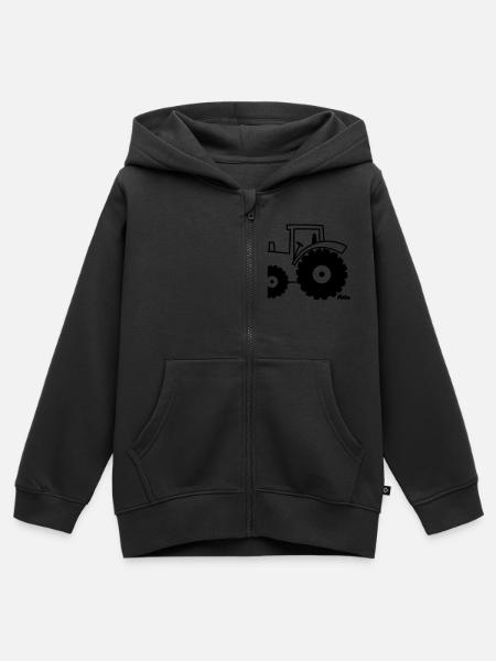 Traktor - Kinder Premium Organic Zip Hoodie - Schwarz