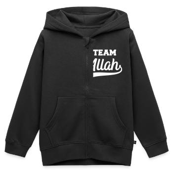 Équipe Allah cadeau cool pour croire les musulmans - Sweat Premium à capuche zippé enfant bio - noir - Devant - AI Model Kid Male (0cm)