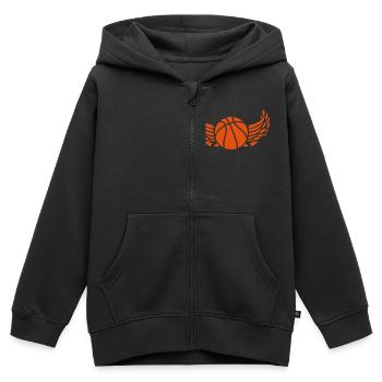 1007 basketball Flügel Flügel - Kinder Premium Organic Zip Hoodie - Schwarz - Vorne - AI Model Kid Male (0cm)