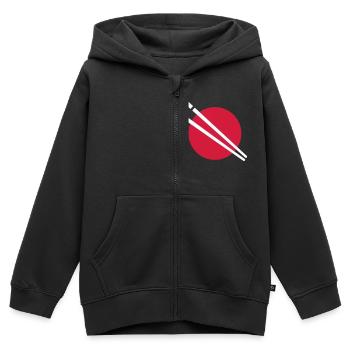 Japan - Kinder Premium Organic Zip Hoodie - Schwarz - Vorne - AI Model Kid Male (0cm)