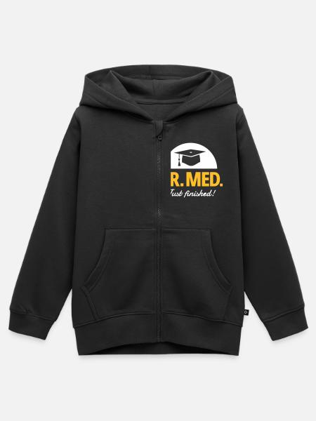 Doktor - Premium børne zip-hættetrøje økologisk - sort