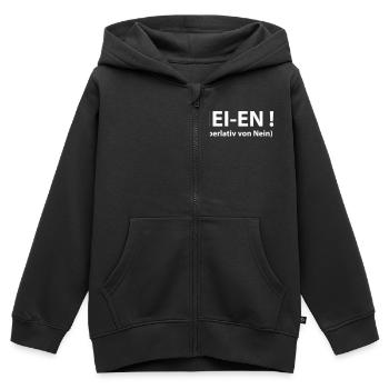 Non, non merci. Naysayers superlative - Sweat Premium à capuche zippé enfant bio - noir - Devant - AI Model Kid Male (0cm)