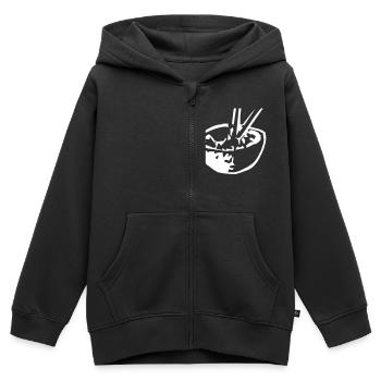 Schuessel mit Essen - Kinder Premium Organic Zip Hoodie - Schwarz - Vorne - AI Model Kid Male (0cm)
