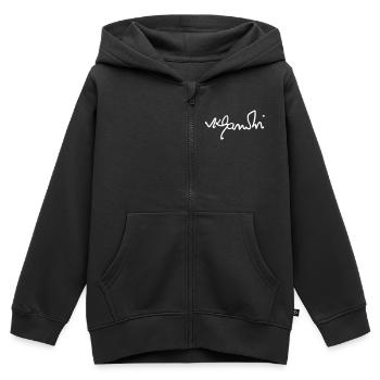 gandhi signature - Kinder Premium Organic Zip Hoodie - Schwarz - Vorne - AI Model Kid Male (0cm)