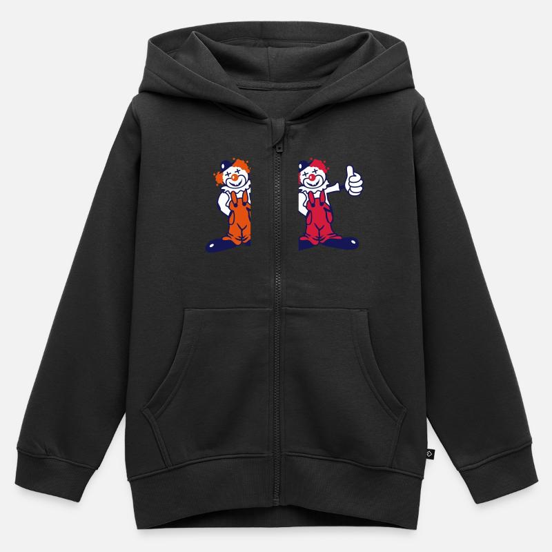 Un clown drôle - Sweat Premium à capuche zippé enfant bio - noir