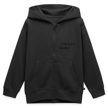 html body & soul - Kinder Premium Organic Zip Hoodie - Schwarz - Vorne - AI Model Kid Male (0cm)