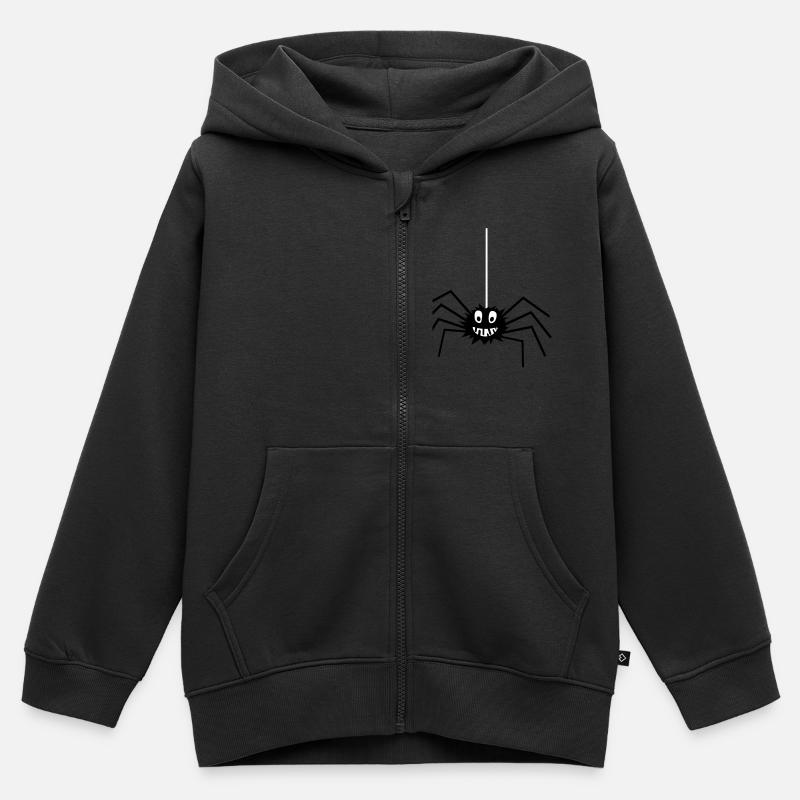 Spider sur une chaîne - Sweat Premium à capuche zippé enfant bio - noir