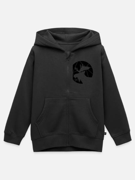 Elch Gittermuster - Kinder Premium Organic Zip Hoodie - Schwarz