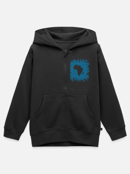 Afrika Pixel Design - Kinder Premium Organic Zip Hoodie - Schwarz