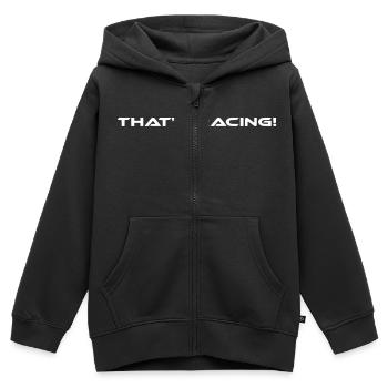 That's Racing! - Kids Premium Organic Zip-up Hoodie - black - Front - AI Model Kid Male (0cm)