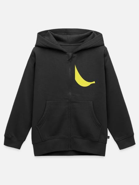 Banane - Kinder Premium Organic Zip Hoodie - Schwarz