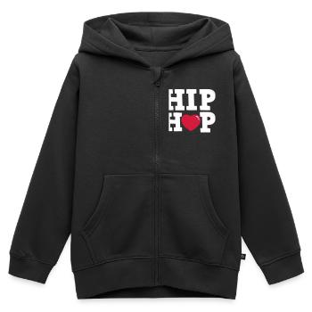 I heart Hip Hop - Kinder Premium Organic Zip Hoodie - Schwarz - Vorne - AI Model Kid Male (0cm)