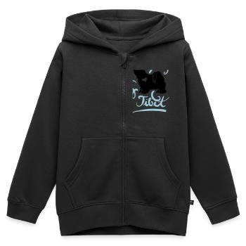 Tibet Terrier ornamental - Kinder Premium Organic Zip Hoodie - Schwarz - Vorne - AI Model Kid Male (0cm)