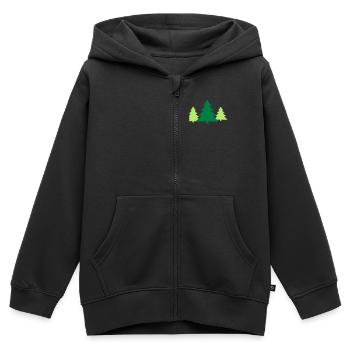 Christbaum, Gruppe - Kinder Premium Organic Zip Hoodie - Schwarz - Vorne - AI Model Kid Male (0cm)