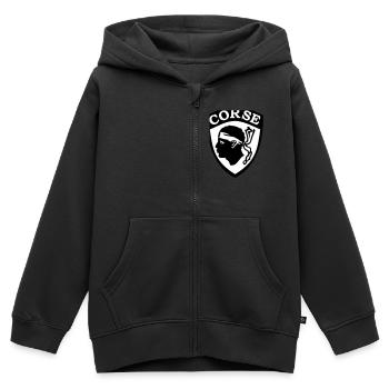 Korsika Blason - Kinder Premium Organic Zip Hoodie - Schwarz - Vorne - AI Model Kid Male (0cm)