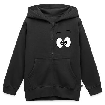 Augen _ Geschenkidee - Kinder Premium Organic Zip Hoodie - Schwarz - Vorne - AI Model Kid Male (0cm)