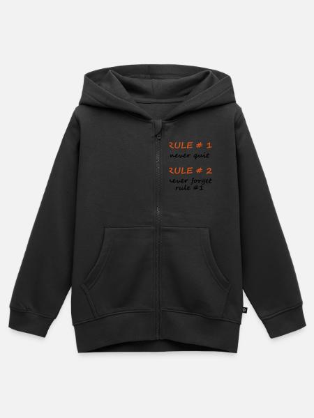 Motivation - Kinder Premium Organic Zip Hoodie - Schwarz